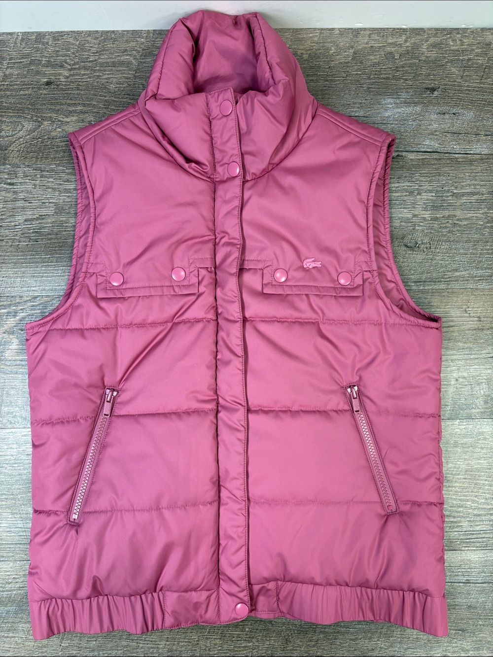 Lacoste Women’s Pink Puffer Vest Size 38 (US Medium)